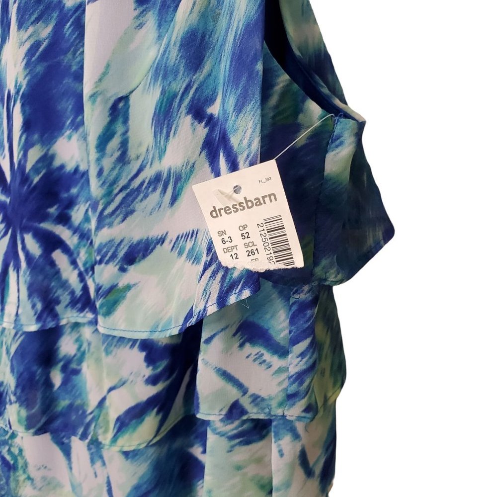 Dress Barn Woman Size 18 Dress Chiffon Ruffle Tiered Lined Sleeveless Pullover - Picture 7 of 7